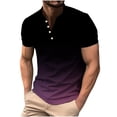 thumbnail image 1 of Camisas de Manga Larga para Hombres, Botón de Impresión Casual Camisa de Cuello Redondo Hecha de Poliéster Ligero para Todo el Uso de Temporada, Camisas de Manga Corta para Hombre, 1 of 5