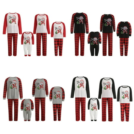 

LisenraIn Christmas Matching Family Pajamas Set Sleepwear Nightwear Trousers Outfits