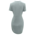 thumbnail image 5 of Robes pour Femmes Été 2024, Robe Décontractée à Manches Courtes, Col en V, Imprimée, Robe Ample, 50 % de Réduction!, 5 of 5