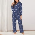 thumbnail image 2 of Pofeuu Squirrel Flower Print Womens Pajamas Set Long Sleeve Sleepwear Button Down Nightwear Soft Pj Lounge Sets Button Down Pajamas Women-Medium, 2 of 7