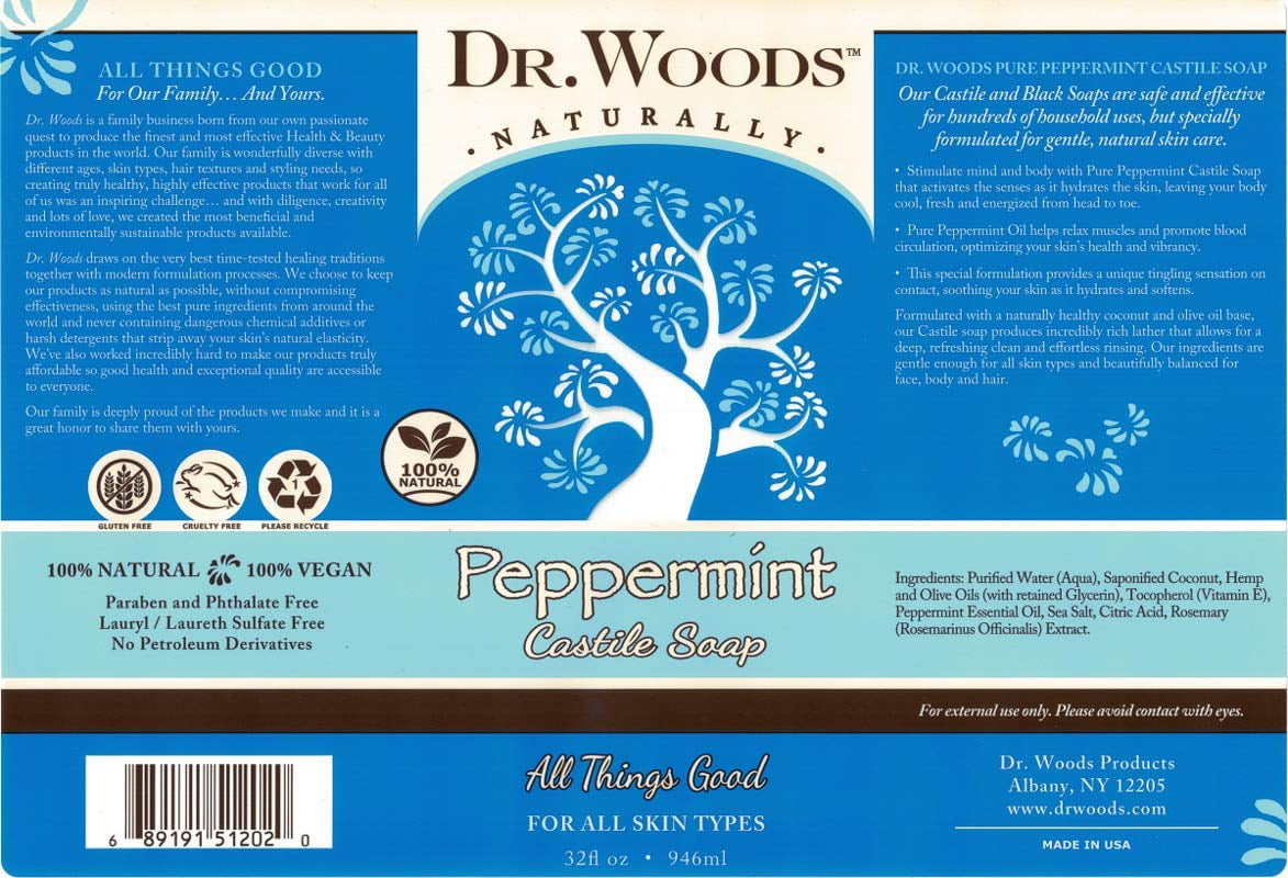 Dr. Woods Pure Castile Soap Peppermint - 32 Oz