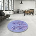 thumbnail image 4 of Ahgly Company Machine Washable Indoor Round Transitional Medium Slate Blue Area Rugs, 6' Round, 4 of 7