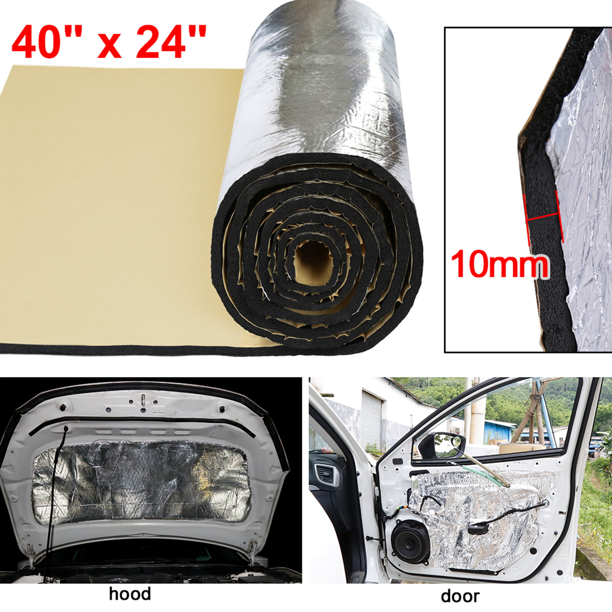 uxcell 394mil 32.29sqft Car Auto Firewall Heat Sound Deadener Insulation Mat 118 x 40 