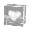 thumbnail image 1 of Pisapapeles de cubo de cristal 3D grabado, recuerdos para el Feng Shui en el hogar o el Día de San Valentín. Corazón, 1 of 8