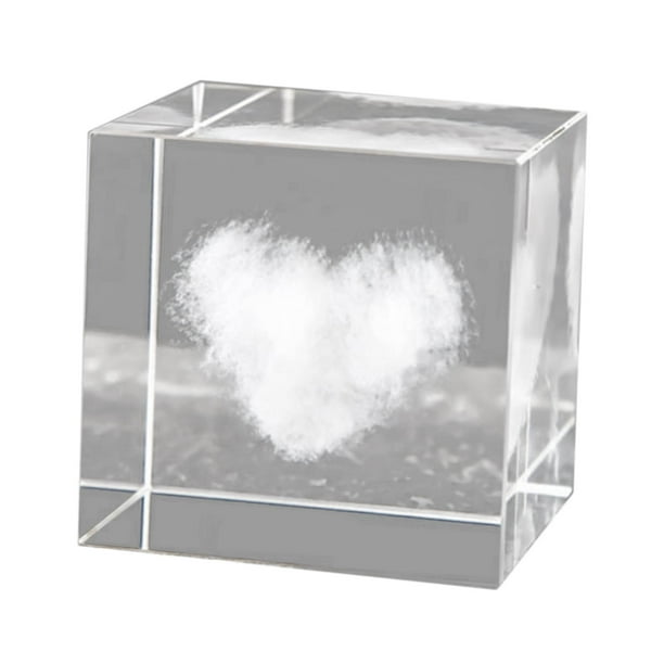 3D Crystal Cube Crafts Weather Sign Cube Para El Día De San Valentín Decoración Corazón Sunnimix Cubo de cristal