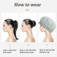 thumbnail image 4 of Shower Caps, 3 PACK Bath Cap for Women Waterproof & Double Layered Shower Cap (Multi-colored), 4 of 5