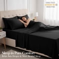 thumbnail image 6 of Lux Decor Cal King Bed Sheets - 6 Piece Ultra-Soft Microfiber Sheets Set, Deep Pocket Fitted Sheet, Flat Sheet & 4 Pillowcases, Breathable Hotel Luxury, OEKO-TEX Certified, Black, 6 of 10