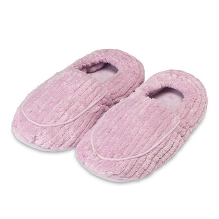 Intelex Warmies Microwavable French Lavender Scented Spa Therapy Slippers, Deep Lavender