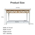 thumbnail image 2 of 48" Sideboard Buffet Cabinet with Hand-Carved, Entryway Cabinet with 2 Drawers and 1 Bottom Shelf, Cupboard Console Table for Kitchen, Dining Room, Living Room, Bedroom, Natural+White, 2 of 7