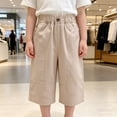 thumbnail image 2 of JCCXIN Toddler Kids Girls School Pants Casual Baggy Straight Wide Leg Pants With Pockets Solid Color Lightweight Outdoor Summer Daily Wear Sweet Party Bottoms,Khaki,2-3 Years, 2 of 4
