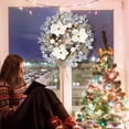 thumbnail image 5 of Lyacmy 18inch Flocked Christmas Wreath for Front Door, Artificial Silk Flower Wreaths for Indoor Outdoor, 5 of 8