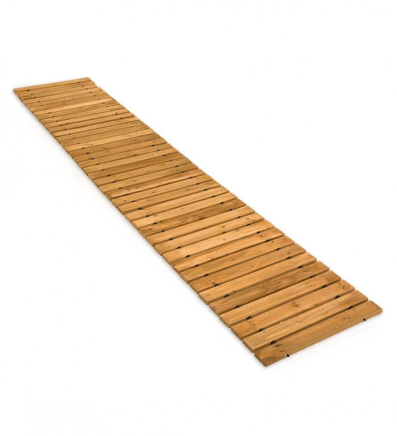 and Wedding Party Events Straight 4’ Long Beach Boardwalks Gardens Zyppio Roll-Out Garden Pathway Weather-Resistant Walkway for Outdoor Patios Natural Cedar Hardwood