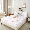 thumbnail image 4 of Castle Fairy Cute Princess Bowknot Twin Sheet Sets for Teens Female Men,Girly Bow Bedding, 4 of 7