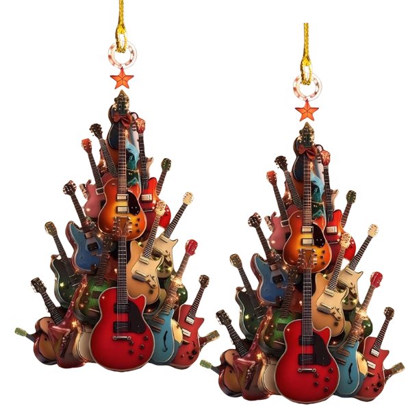 Ornamento Guitarra en Miniatura Suministros Navidad 2024