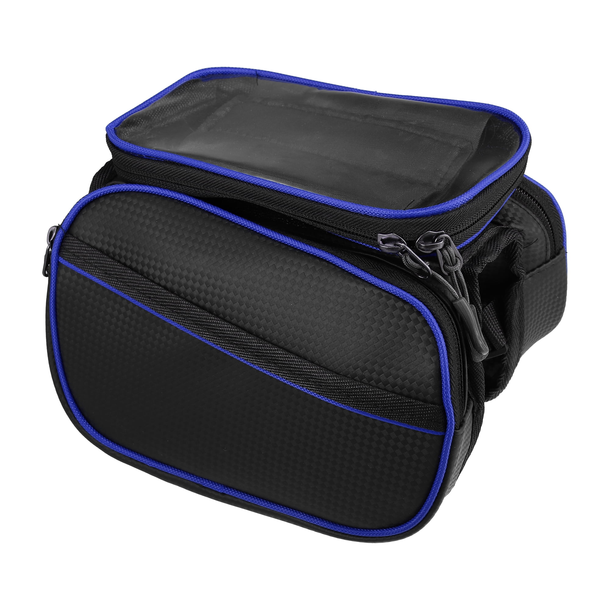 Unique Bargains Bike Front Frame Bag with Touch Screen Phone Holder Black Blue