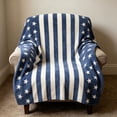 thumbnail image 5 of Americana Summer Knitted Throw Blanket,4th of July Farmhouse Home Decor, Red White Blue Stars American Flag Pattern Blanket for Couch Sofa, 5 of 6