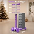 thumbnail image 4 of UPGO 3 Wheel Kid Scooter, 25mm Extra Thick Deck & Light up Wheels, Adjustable Heights for Kids Ages 3-12,Purple, 4 of 9