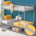 thumbnail image 1 of Ktaxon Upgrated Twin over Twin Bunk Bed, Metal Bed Frame with Flat Step Ladder for Kids Teens Adults, Gray, 1 of 11