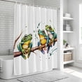 thumbnail image 5 of Watercolor Frog Shower Curtain Set - Small 36" x 72" Washable Bathtub Curtain with 12 Hooks, Spring Summer Tropical Animals Rustic Waterproof Fabric Stall Shower Curtains for Bathroom/Bathtub Décor, 5 of 6