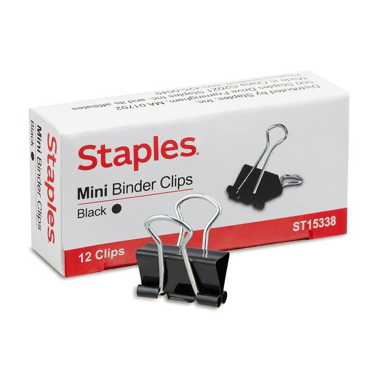 Staples 0.6 inch Binder Clips Mini Black 432/Carton St15338/15338vs