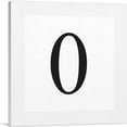 thumbnail image 1 of ARTCANVAS Modern Black and White Gray Serif Alphabet Number 0 Zero Numeral Canvas Art Print - Size: 26" x 26" (0.75" Deep), 1 of 9