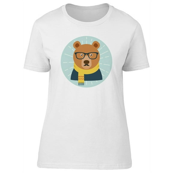 Bear With Glasses And Scarf Tee Women's -Image by Shutterstock