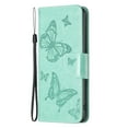 thumbnail image 6 of Feishell iPhone 15 Case Butterfly Embossed Pattern Premium Leather Wallet Cover Flip Stand Card Slots Holder Magnetic with Wrist Strap Case for Apple iPhone 15, Green, 6 of 8