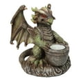 thumbnail image 5 of Earth Druid Dragon Holding Magic Cauldron Tea Light Candle Or Incense Holder, 5 of 9