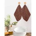 thumbnail image 2 of Dark Brown Kitchen Dish Towels for Drying Dishes Set of 2, Vintage Country Monochrome Chocolate Color Waffle Weave Microfiber Hand Tea Bathroom Towels Quick Dry & Absorbent Towel 12x12, 2 of 7