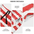thumbnail image 6 of joogoo Mens Swim Trunks Red and White Stripes Beach Shorts Drawstring Elastic Waist Swimwear Bathing Suits M, 6 of 7