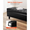 thumbnail image 3 of VEVOR Button-Tufted Storage Ottoman Bench PU Leather Bench with Wood Legs Black, 3 of 9