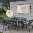 thumbnail image 6 of Outdoor TV Cover 58x37x4.5in, Watercolor Daisy Flower Leaves Weatherproof TV Screen Protector with Zipper, Floral Bottle on Burlap Outside Television Cover Fits Up to 60-65", 6 of 9