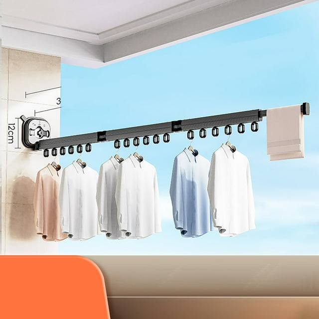 Space : Balcony Folding Drying Rack & Stylish Solution For Efficient Laundry Drying! Corner Dish Drying Rack Rubber Coated Wire Rack over Rack Small over The Strainers for Kitchen Kitchen Scrub Brush