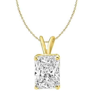Diamond Essence G Set Pendant With Simulated Radiant Emerald By In Vermeil Com - Emerald Cut Diamond Pendant Designs