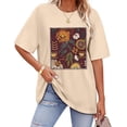 thumbnail image 1 of ADOREJOY Camiseta Oversize para Mujer 2XL Beige con Estampado Floral y Cuello Redondo, 1 of 9