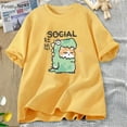 thumbnail image 4 of Camisetas de dinosaurio y gato, divertidas camisetas de algodón de manga corta para mujer y hombre, camisetas casuales de verano con cuello redondo, camisetas gráficas Harajuku, ropa de calle, 4 of 4