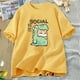 thumbnail image 5 of Camisetas de dinosaurio y gato, divertidas camisetas de algodón de manga corta para mujer y hombre, camisetas casuales de verano con cuello redondo, camisetas gráficas Harajuku, ropa de calle, 5 of 5