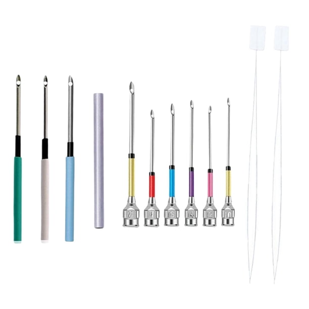 Kit de bordado con aguja perforadora de 12 piezas, enhebradores de agujas para principiantes. B