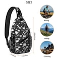 thumbnail image 5 of Sling Backpack,Black Halloween Ghosts Pumpkins and Stars Sling Bag with Water Bottle Holder,Waterproof Sling Bag for Men/Women with Headphone Jack for Hiking,Travel, 5 of 6