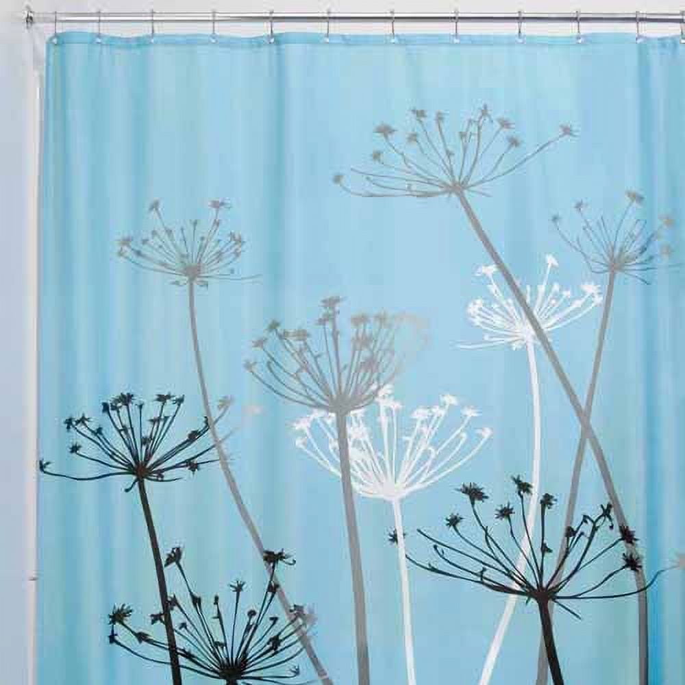 iDesign Blue Floral Polyester Shower Curtain, 72" x 72"