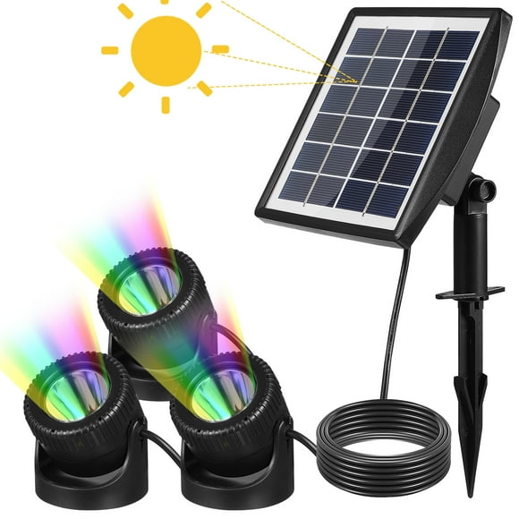 Miangastore Lumière Led Submersible Noire 1ensemble 7.9 Po
