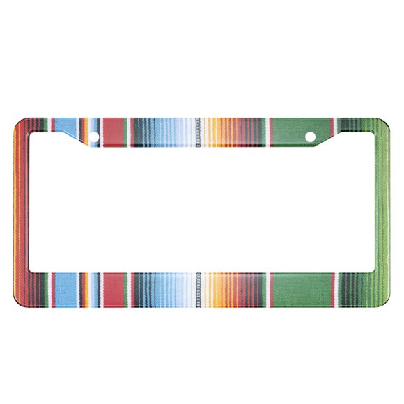 HOSNYE 3D Colorful Striped License Plate Frame Mexican Shawl Metal License Plate Cover Front Plates Frames Car Tag Frame for Women Men US Vehicles Standard