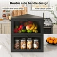 thumbnail image 3 of BGTREND Double Layer Bamboo Bread Box for Kitchen Countertop, Spacious Wooden Corner Bread Storage Container, Under Cabinet Organizer (Black, Extra Large), 3 of 7