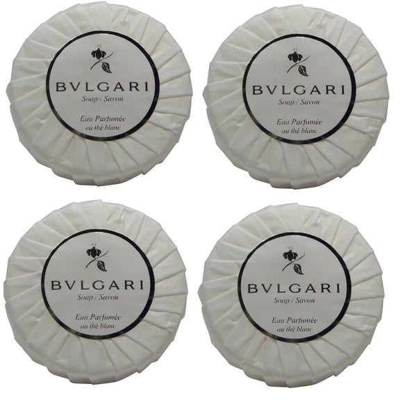 Bvlgari White Tea au the blanc lot of 4 each 2.6oz bars of Soap Total of 10.4oz