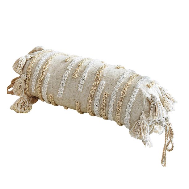Funda de almohada cuadrada cómoda con borlas tejidas, funda de cojín decorativa Los 45x17cm