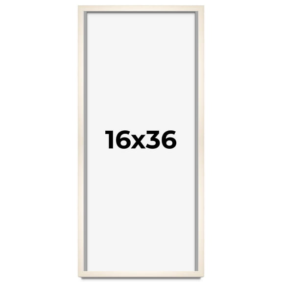 16x36 Frame White Wheat Solid Wood Picture Frame | Moulding Width 0.75 Inches | Interior Depth 0.5