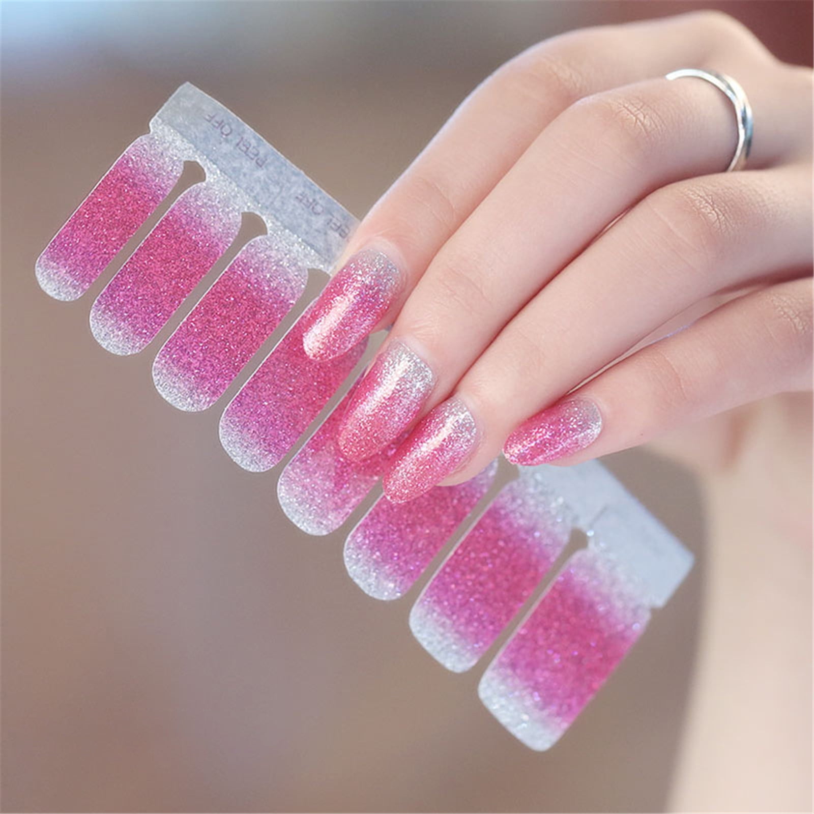Nail Bling Stickers Cool Nail Stuff Fiberglass Nails Strips Nail Stamping Kits for Short Nails Nail Heart Stencils Cool Nails for Teenagers Kids Stickers 10-12 Polish Strips Petite Nail Decals Self