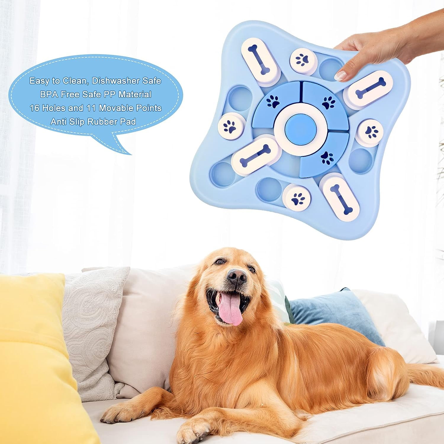 Hefeisuimishangmaoyouxiangongsi Slow Eating Dog Toys Dog Feeder Intelligence Toy Interactive Dog Puzzle For Puppies Cats Small Medium And Large D