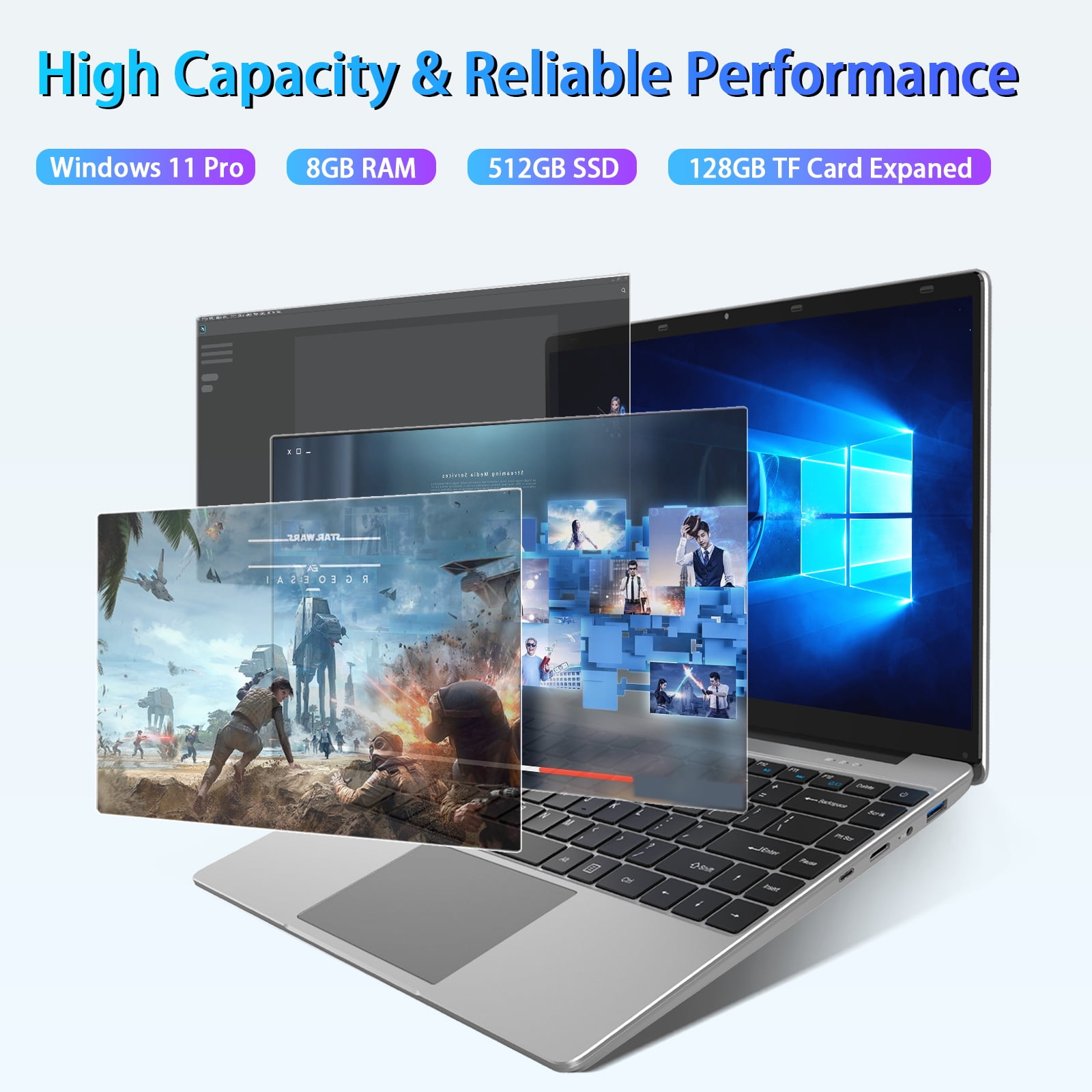 Temlicolo 14.1in Laptop, Windows 11 Pro, 8GB DDR4, 512GB SSD, Intel Celeron, IPS Screen - Walmart.com Temlicolo 14.1in Laptop, Windows 11 Pro, 8GB DDR4, 512GB SSD, Intel Celeron, IPS Screen - Walmart.com