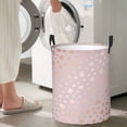 thumbnail image 6 of KLL Rose Gold Abstract Spots 1 Waterproof Foldable Laundry Hamper Bucket with Handles for Storage Bin,Kids Room,Home Organizer (Medium ), 6 of 7